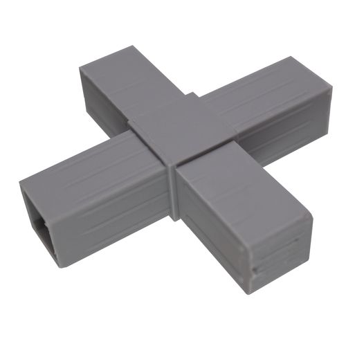 Steckverbinder Grau einteilig "Kreuz" 20x20x1,5