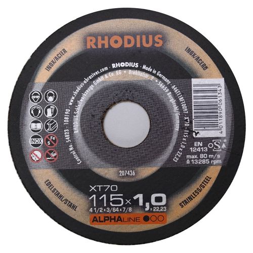 Rhodius XT70 extradünne Trennscheibe 115x1,0 Edelstahl Stahl Bleche