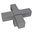 Steckverbinder Grau "Kreuz mit Abgang" 20x20x1,5
