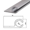Kederschiene Aluminium eloxiert - 1 m -  0°