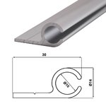 Kederschiene Aluminium eloxiert  - 50 cm bis 2m - 0°