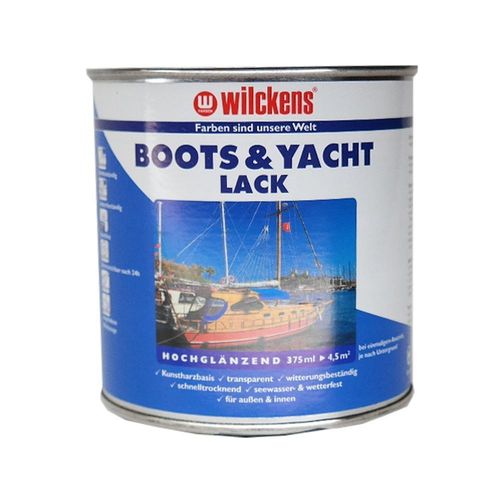 Wilckens Bootslack Yachtlack FARBLOS HOCHGLÄNZEND Kunstharzbasis 0,375 Liter