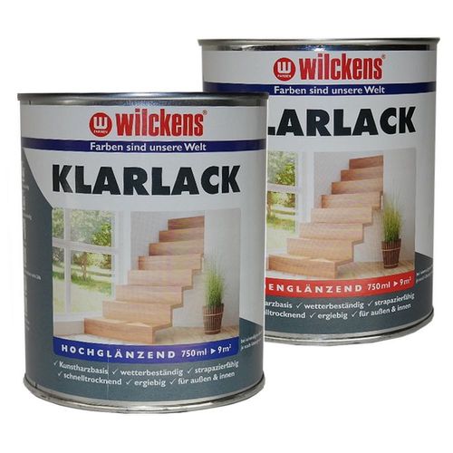 Wilckens Klarlack 0,75 Liter, hochglänzend oder seidenglänzend, Kunstharz, FARBLOS