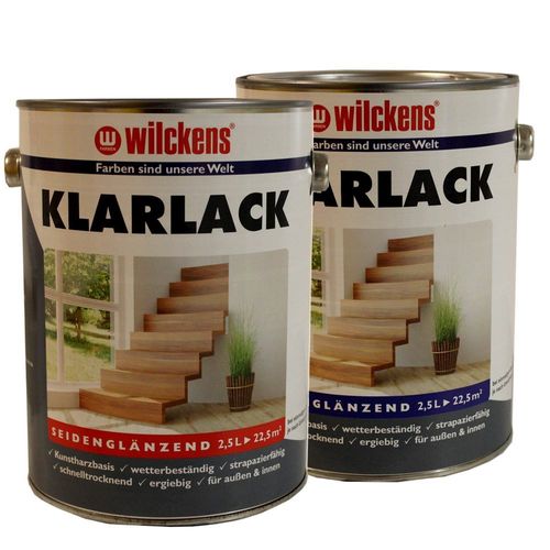 Wilckens Klarlack 2,5 Liter, hochglänzend oder seidenglänzend, Kunstharz, FARBLOS