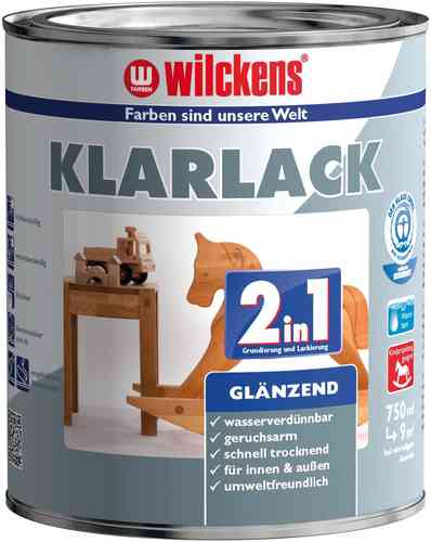 Wilckens 2in1 Klarlack seidenmatt o. glänzend 0,125 Liter innen & außen