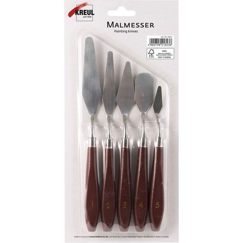 KREUL Malmesser 5er Set mit Holzgriff