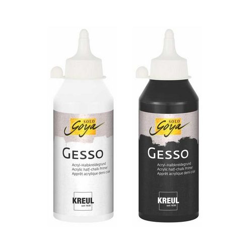 250 ml SOLO GOYA Gesso Grundierung schwarz/weiß Ölfarben Acrylfarben