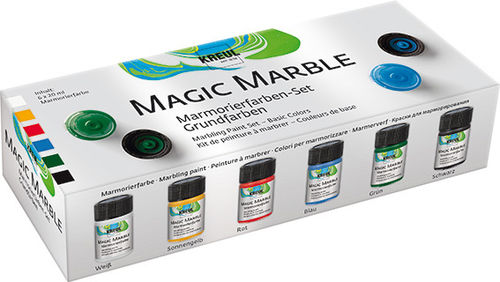 6x20 ml Magic Marble Marmorierfarbe Grundfarben