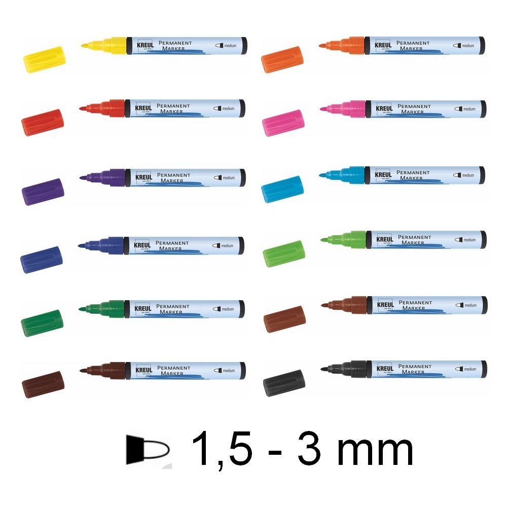 KREUL Permanent Marker medium 12 Farben