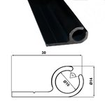 Kederschiene Aluminium schwarz eloxiert C 35 - 50 cm bis 2m - 45°