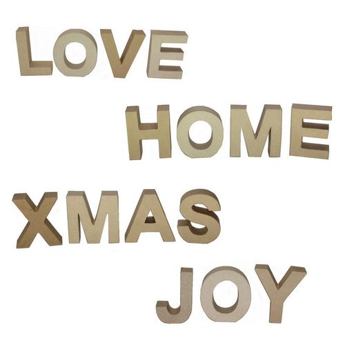 Papp-Art Buchstaben 10 cm Home Joy Love Xmas Pracht Hobby