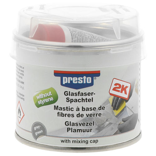 Presto 2K Polyester Glasfaser-Spachtel 250 g graugrün KFZ styrolfrei mittelelastisch