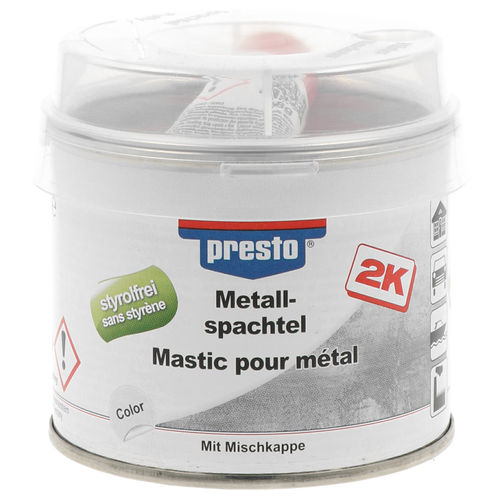 Presto 2K Polyester Metall-Spachtel 250 g grau KFZ styrolfrei hochelastisch
